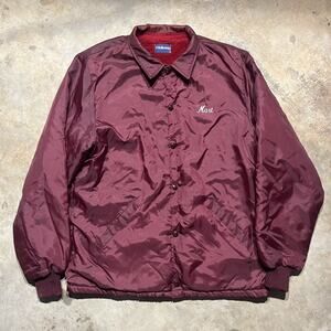 Vintage 70s 80s Holloway Red Chainstitched Bomber Jacket